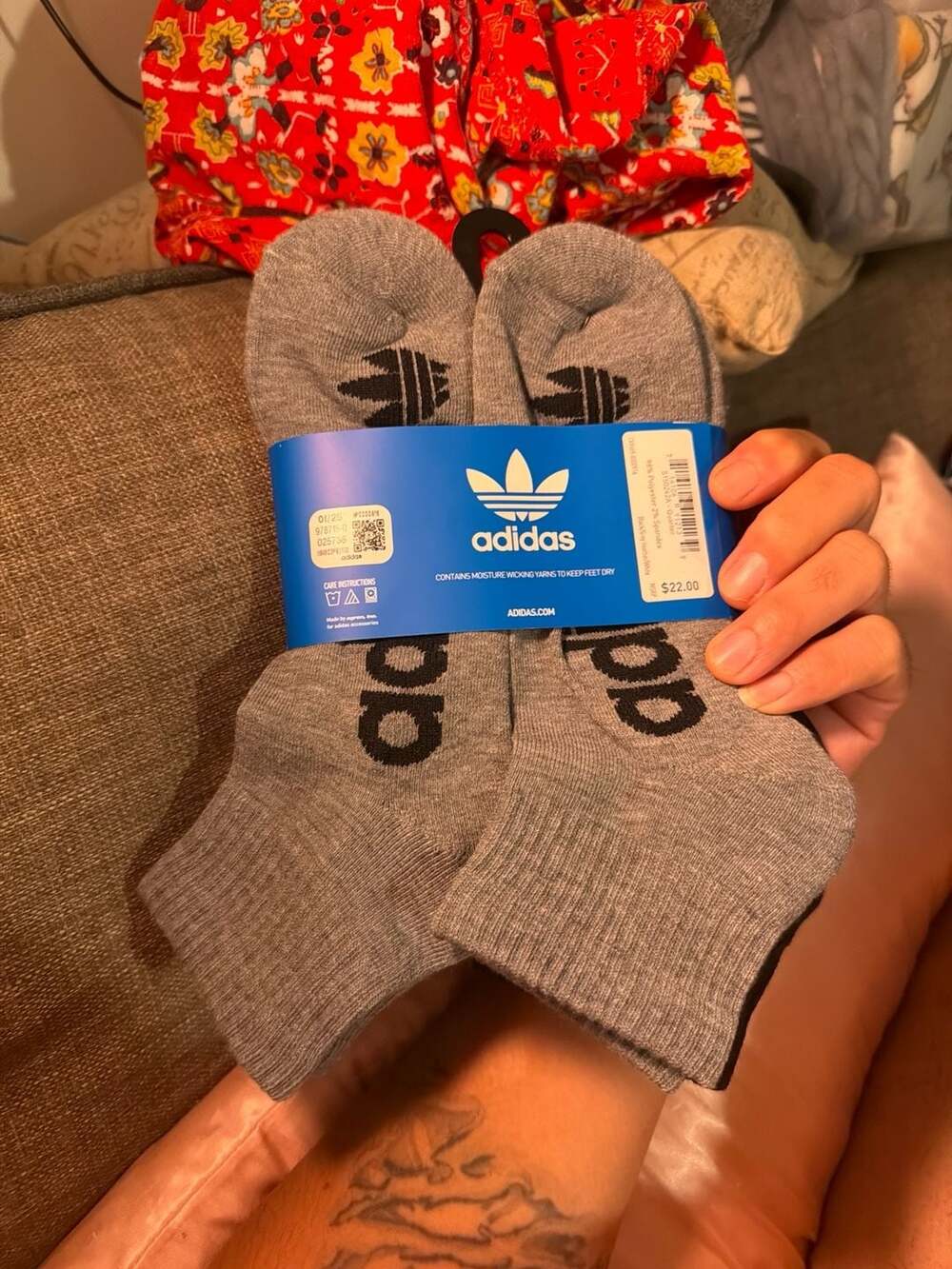 adidas Originals Trefoil Quarter Socks 6-Pack Heather Grey